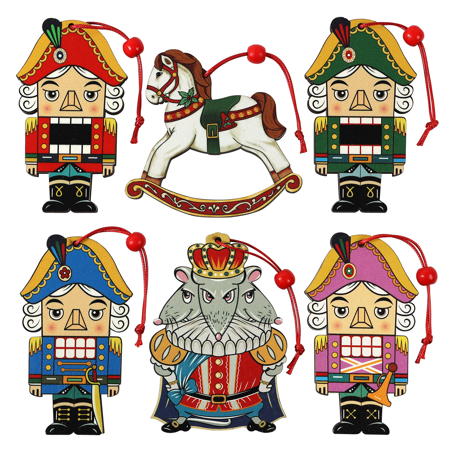 1pcs Nutcracker Christmas Ornaments Wooden Hanging Rustic Ch