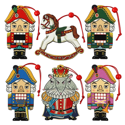 1pcs Nutcracker Christmas Ornaments Wooden Hanging Rustic Ch