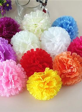 100pcs 9cm 16Colors Fabric Artificial Carnation Silk Flower