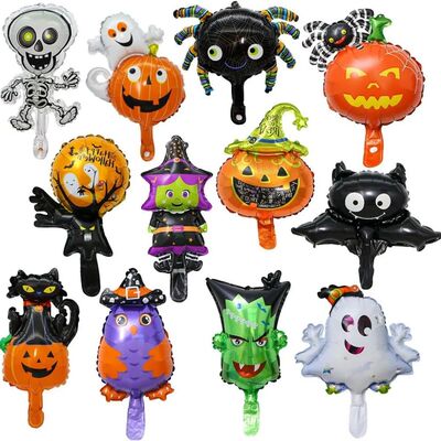 12pcs Halloween Mini Pumpkin Ghost Balloons Bat Spider Witch
