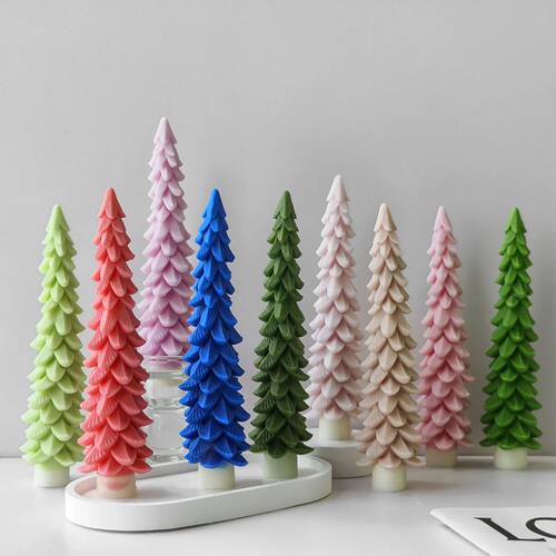 DIY Christmas Tree Silicone Candle Mold Handmade Aroma Plast