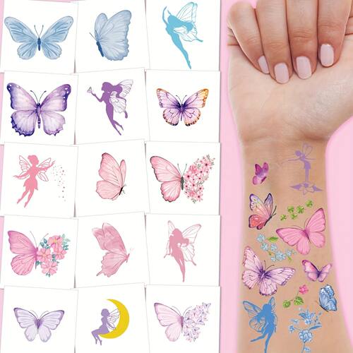 10 Sheets Fairy Butterfly Temporary Tattoos - Birthday Party
