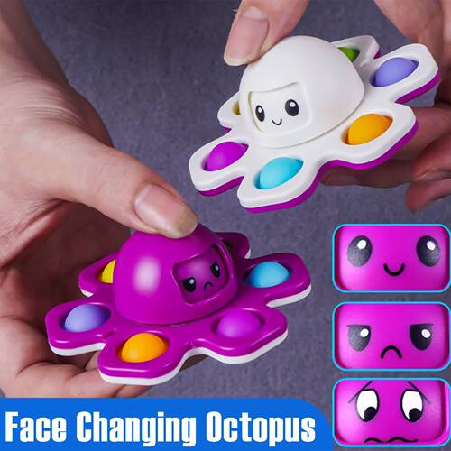 1PCS New Anti Stress Push Bubble Fidget Spinner Face-Changin