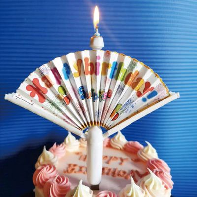 Birthday Candle with Joker Fan Banner Safe Material Unique D