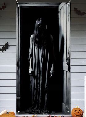 Halloween Door Cover, Halloween Door Backdrop Banner Ghost C