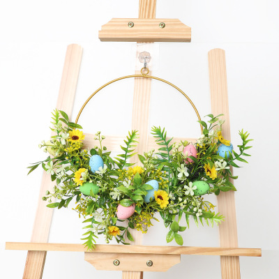 2026 Spring Artificial Flowers Easter Wreath Egg Decoration