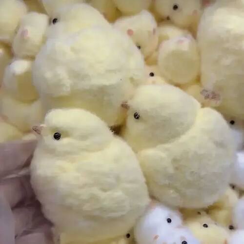 Squishy Chicken Kawaii Handmade Silicone Soft Flocked Yellow