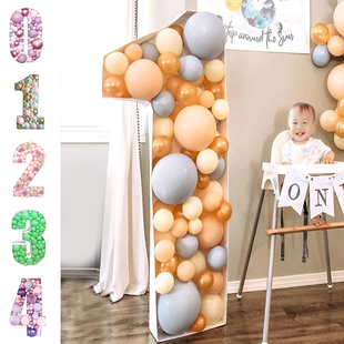 70cm Blank Giant Number 1 2 3 4 5 Balloon Filling Box Mosaic