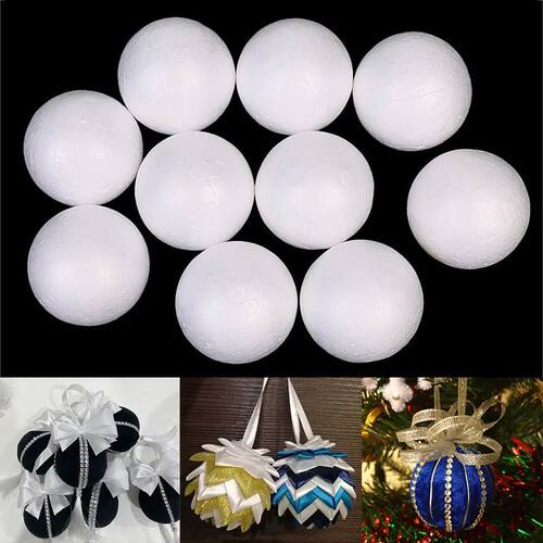 10/50/100PCS DIY Round Styrofoam Balls Christmas Ball White
