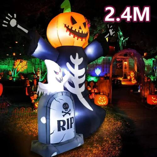 5/8FT Inflatable Halloween Decor Tombstone Ghost Pumpkin Sku