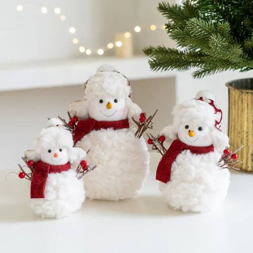 Home Decoration New Plush Knitted Christmas Snowman Doll Orn