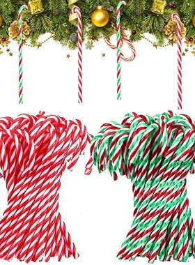 Christmas Candy Canes Acrylic Xmas Tree Hanging Twisted Crut