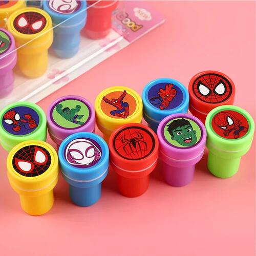 Cartoon Superhero Mini Stamps, 10/20/30 Pcs Kids Drawing Toy