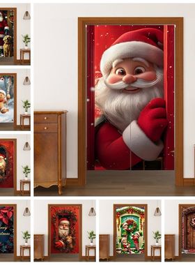 Christmas Decoration Door Curta Noren Santa Gingerbread Man