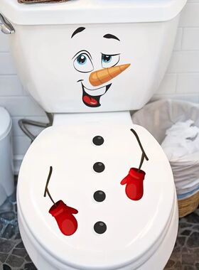Christmas Toilet Sticker Merry Christmas Decoration Snowman