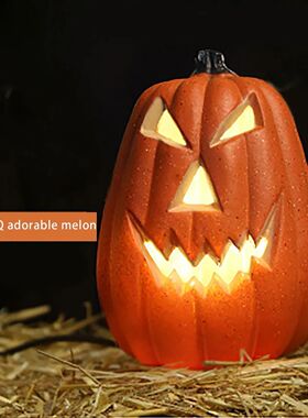 1-7pc Rustic Lantern Halloween Props Artificial Pumpkin Orna