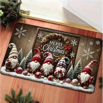 Christmas Themed Entrance Mat Anti Slip Mat Santa Claus Chri