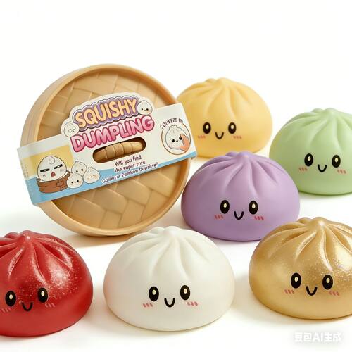 Dumpling Squishy Squeeze Toys Smile Face Dumpling Anti-Stres