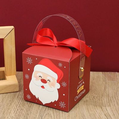4Pcs Christmas Gift Box With Window Snack Cookie Candy Packa