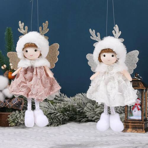 Fabric Christmas plush flower angel girl pendant Christmas a