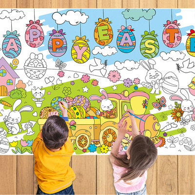 Easter Party Decoration Coloring Poster Puzzle Diy Graffiti