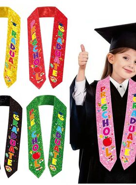 Glitter Preschool Graduate Sash Kindergarten Graduation Stol