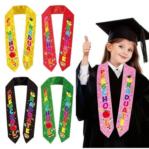 Glitter Preschool Graduate Sash Kindergarten Graduation Stol