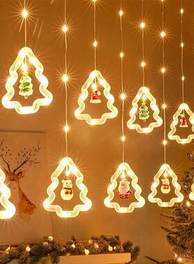 Christmas Decorations LED Curtain String Lights Cute Xmas Tr