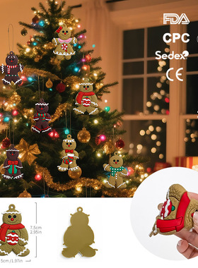 Christmas Gingerbread Man Pendant Decoration Pvc Soft Rubber