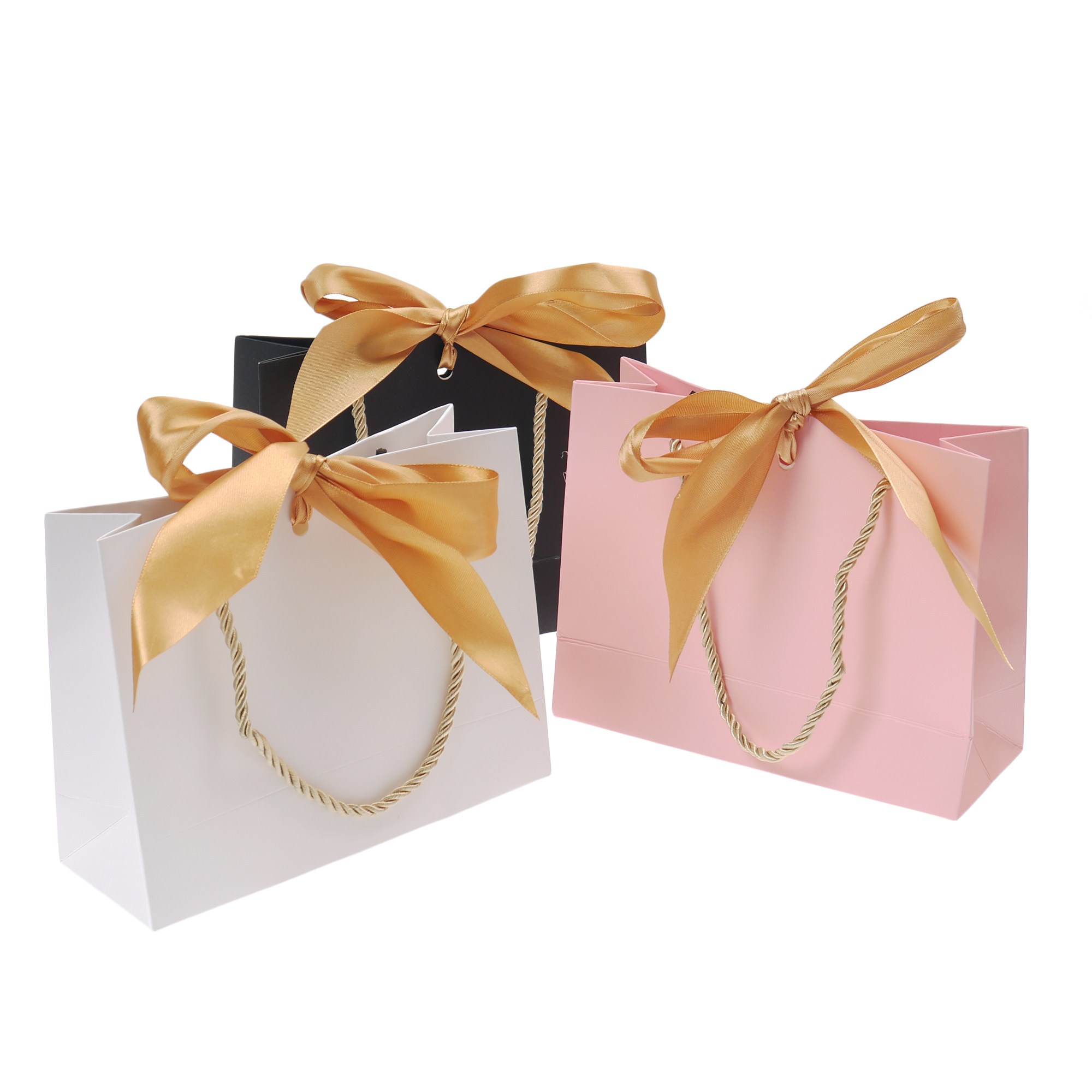 gift bags with handles paper party favor handbag bow ribbon