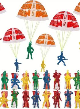 15Pcs Funny Mini Hand Throwing Soldiers Parachute Outdoor Fl