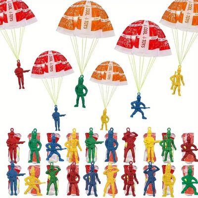 15Pcs Funny Mini Hand Throwing Soldiers Parachute Outdoor Fl