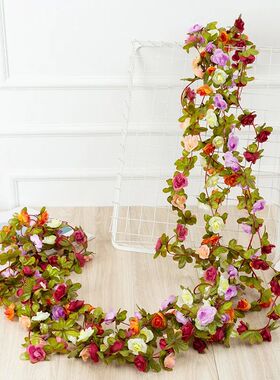 1pc 2m Rose Artificial Flower Garland White for Wedding Home