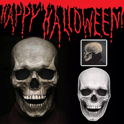 Halloween Mask Movable Jaw Full Head Skull Mask Helmet Hallo