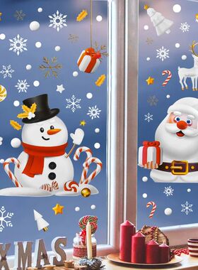 Christmas Window Sticker Santa Claus Snowman Glass Sticker S