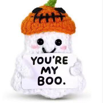 Halloween Hand-woven Wool Small Ghost Pumpkin Hat Doll Funny