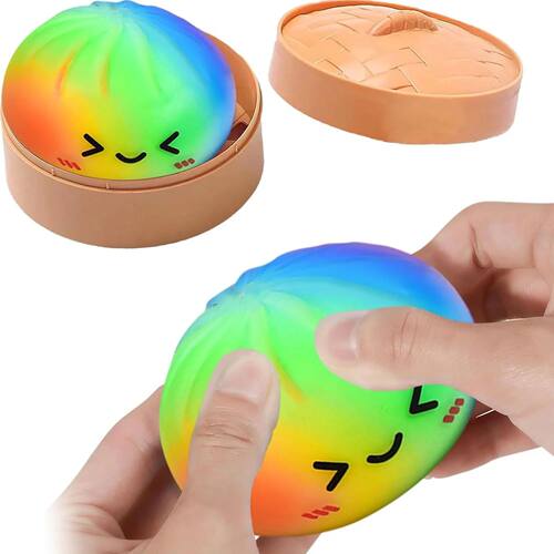 Squishy Dumpling Sensory Toy Rainbow Dough Ball Fidget Gift