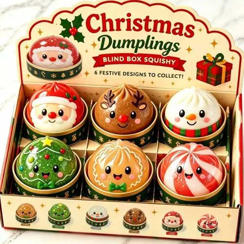Christmas Dumpling Squishy Snowman, Elk, Santa Claus Squeeze
