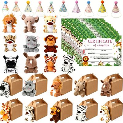 10-50PCS Adopt An Animal Party Favor Mini Safari Stuffed Ani