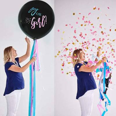 Black Boy Or Girl Gender Reveal Balloons 36inch Latex Balloo