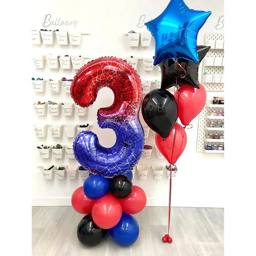1pc-Giant spider theme number balloon, suitable for spider t