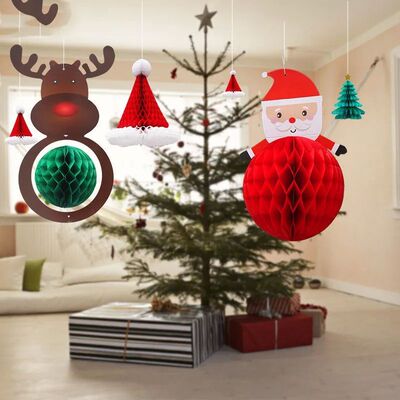 Christmas Decorations Storefront Shop Pendant Honeycomb Chri
