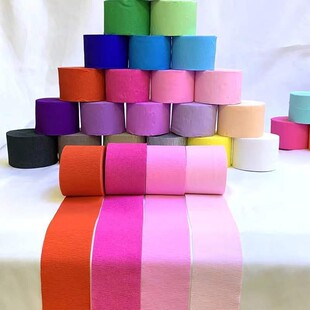 Color Crepe Paper Flower Ribbon Roll Streamer Kindergarten B