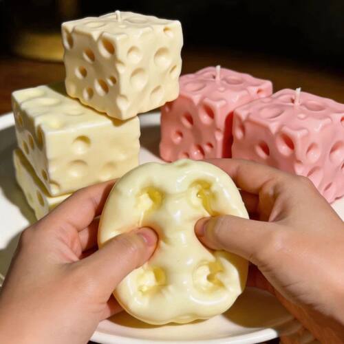 1pcs Squishy Cheese Cube Stress Relief Toy Taba Stress Ball