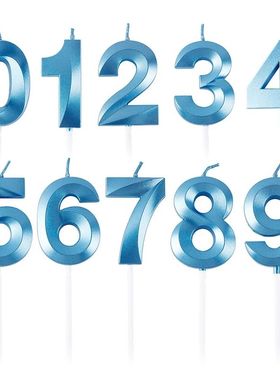 0-9 Digital Candle 3D Birthday Number Candle Blue Pink Numbe