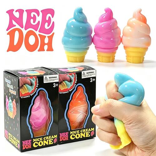 Schylling NeeDoh Nice Cream Cone Squeeze Toy Soft Non-toxic