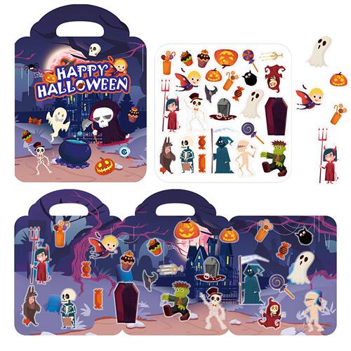 Halloween Reusable Sticker Books for Kids Age 2-4, Toddlers
