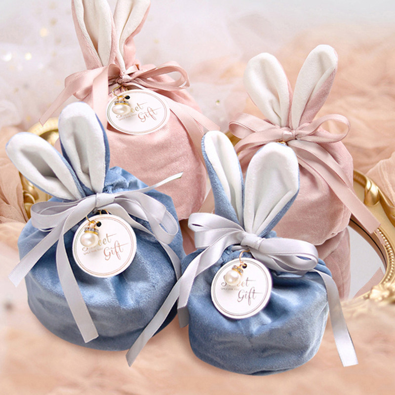 10pcs easter cute rabbit gift packing bags velvet valentine