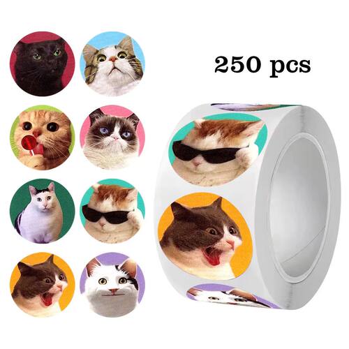 250pcs Cartoon Meme Cat Stickers For School Reward Stickers