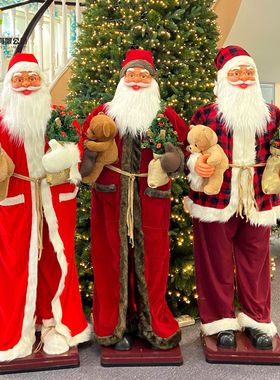 2026 New Electric Santa Dancing Singing Hold Bear Old Man We